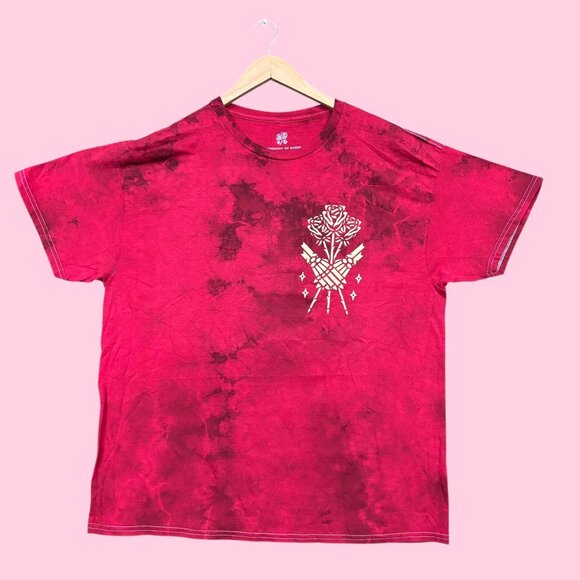 Bad Omens Skelton Roses Heavy Metal Band Tie-Dye Tee L - Picture 3 of 4
